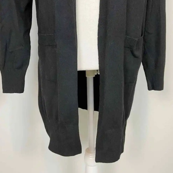 Sweet Romeo Black Long Open Front Cardigan Sweater Size Large - Picture 5 of 7